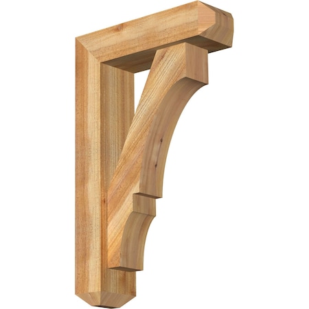 Ekena Millwork Balboa Craftsman Rough Sawn Bracket w/ Offset Brace, Western Red Cedar, 6"W x 20"D x 32"H BKT0604X20X32BOA04RWR